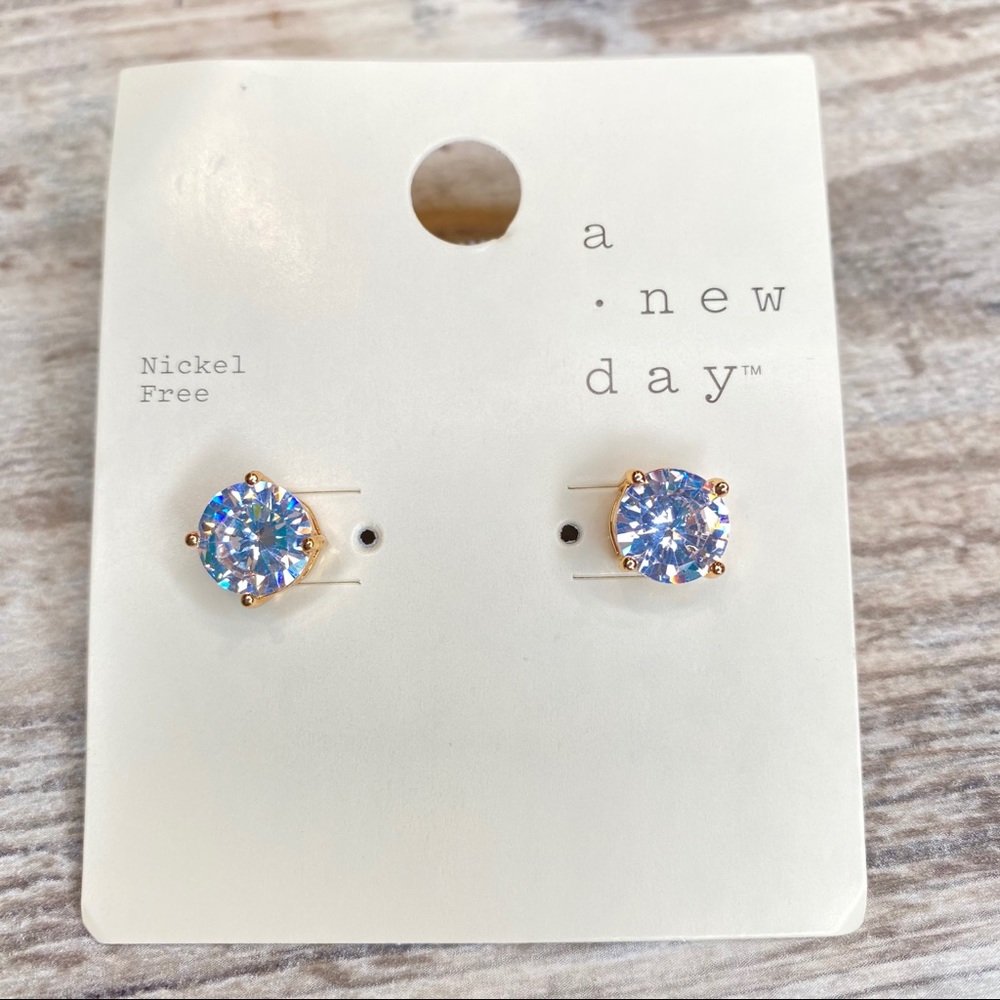 A New Day Round Crystal Stud Earrings
